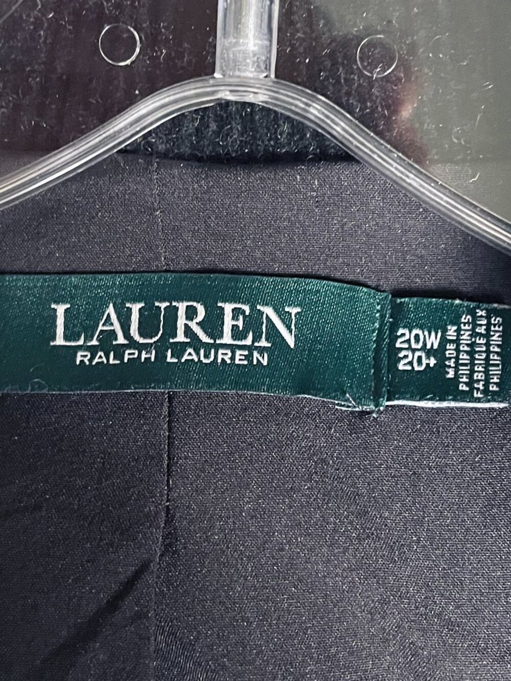Lauren Ralph Lauren Black Corduroy Bullion Crest Patch Blazer Jacket 20W - Picture 4 of 4
